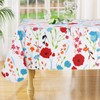 misaya Rectangle Waterproof Vinyl Table Cloth, Wipeable Tablecloth with Flannel