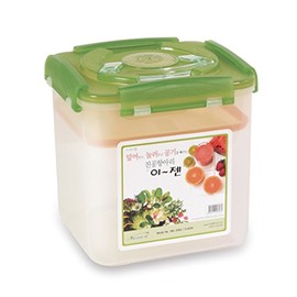 e-jen Probiotic Kimchi Sauerkraut Fermentation Container with Vacuum Lid Stoneware Green, 6.4L