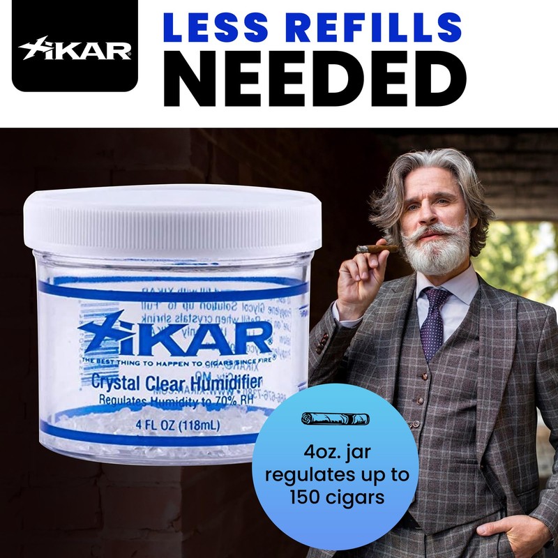 XIKAR Crystal Gel Humidifier Jar for Cigar Humidors, 4oz -