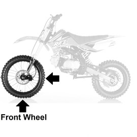 RedCap Front Rim Wheel Tire Tube Assembly for Disk Brake Apollo SSR 125cc XR CRF DB Dirt Pit Bike Tao Tao with 15mm Axles Includes Brake Rotor (12mm 14 Inch)