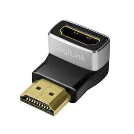 LogiLink AH0005A HDMI Ultra High Speed Adapter (Male/Female) with up to 18 Gbit/s, 90° Angled, Ultra HD Resolution 8K/60 Hz (7680 × 4320)