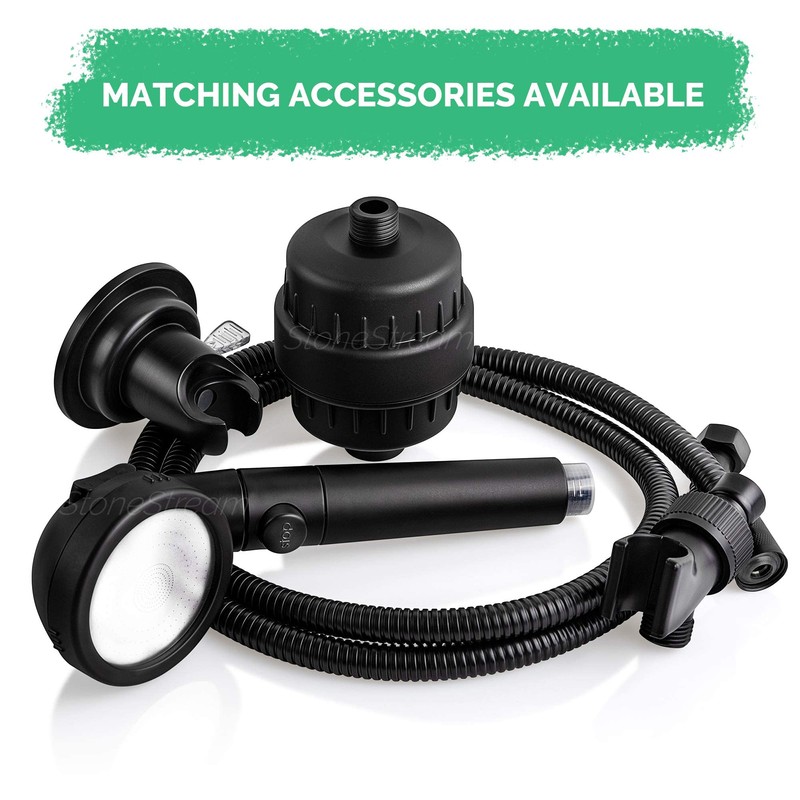 Original StoneStream® EcoPower High Pressure Matte Black Shower Head -