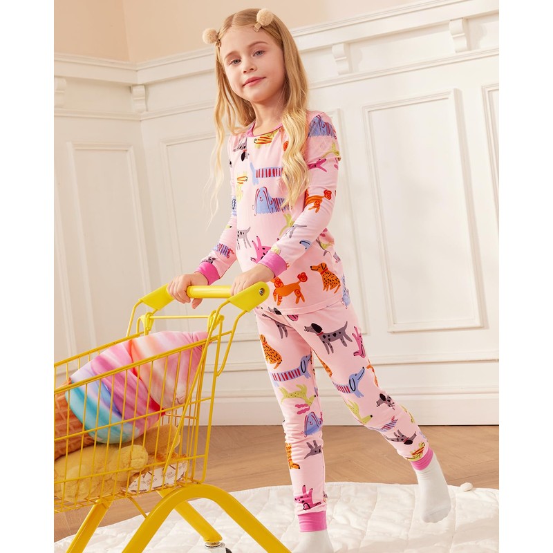 Bamboo Viscose Toddler Girls Kids Pajama Sets 6-7T Snug fit