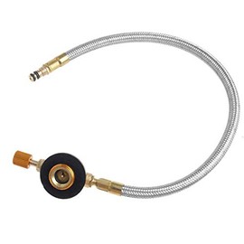 Anwangda Gas Stove Adapter Hose Connector Outdoor Regulator Burner Flexible Picnic Oven Switch Portable Camping Hose Connector for Outdoor Sports Camping Hiking BBQ (Silver)