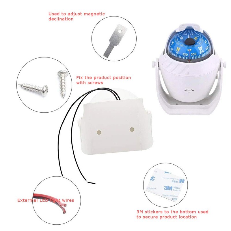 Boat Car Caravan Truck Compass Sea Marine Electronic Navigation Bracket