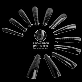 C12rtive 120Pcs Clear Dual Nail Forms,Long Ballet Extension Polygel Nail Forms Full Cover Nail Molds 12 Sizes for Solid Nail Gel Glue Nail Art Design Salon&DIY(Extra Long Ballet)