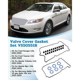 VS50551R Valve Cover Gasket Set Fit for Ford Escape 2001-2004 Taurus 2002-2003 for Mazda Tribute 2001-2004 MPV 2002-2003 for Mercury Sable 2001-2003 Replace 151069601 VS25041 VS50336