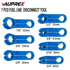 AUPREX 7PCS AC Fuel Line Disconnect Tool Set for Most Ford/GM/Chrysler/Mazda,Includes 1/4 5/16 3/8 1/2 5/8 3/4 7/8 Inch Transmission Oil Cooler Line Quick Disconnect Kit Fuel Line Removal Tool