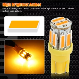 Wowpartspro 10x Roof Top Cab Marker Running Light Bulbs For Ford F250 F350 Super Duty 99-16