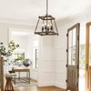 9MMML 4-Light 𝐋𝐚𝐧𝐭𝐞𝐫𝐧 𝐂𝐡𝐚𝐧𝐝𝐞𝐥𝐢𝐞𝐫, Industrial Black Geometric Pendant Light Fixture