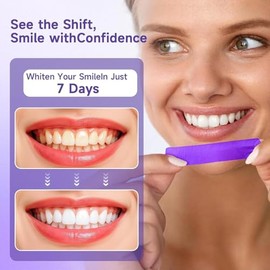 Purple Tiras Blanqueadoras Dientes White White-Strips Blanqueador de Dientes Blanqueamiento Dental Teeth Whitening Strips - 7 Sesiones Blanqueador Dental 14 Piezas