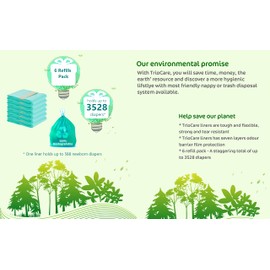 TrioCare - 6 Pack Diaper Refill Liners Bags - Hold Up To 3528 Count Diapers - Disposable Biodegradable Diaper Pail Liners – Adult Senior Baby Smell Odor Locking Blocking Eliminator Bags