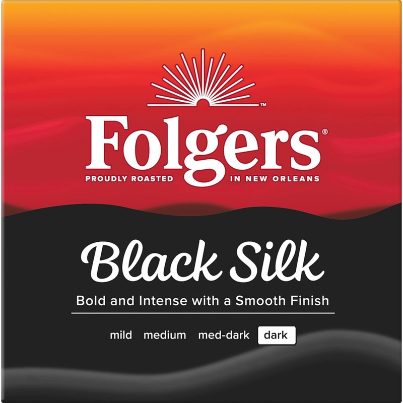 Folgers Black Silk Dark Roast Coffee, 72 Keurig K-Cup Pods