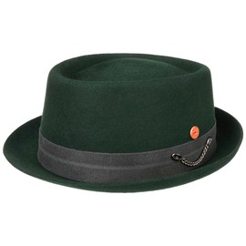 Mayser Gareth Soft Pork Pie Wool Felt Hat Felt Hat Porkpie Pork Pie Hat Women/Men - Made in the EU with Grosgrain Ribbon Winter Spring Summer Autumn Winter, dark green