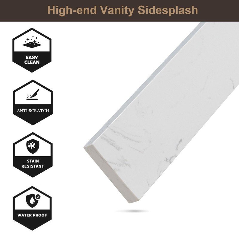 21 Inch Bathroom Vanity Sidesplashes Engineered Marble Stone Sides Splashes