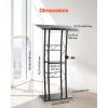 47-Inch Metal Curved Standing Podium Wide Reading Surface Open Storage