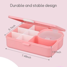 Aimsnk Snack Box for Kids & Toddlers, 8-Compartment Snack Container BPA-Free Small Bento Box Leak-Proof Lunch Box, Lunchable Food Container for School Travel Picnic, Microwave & Dishwasher Safe