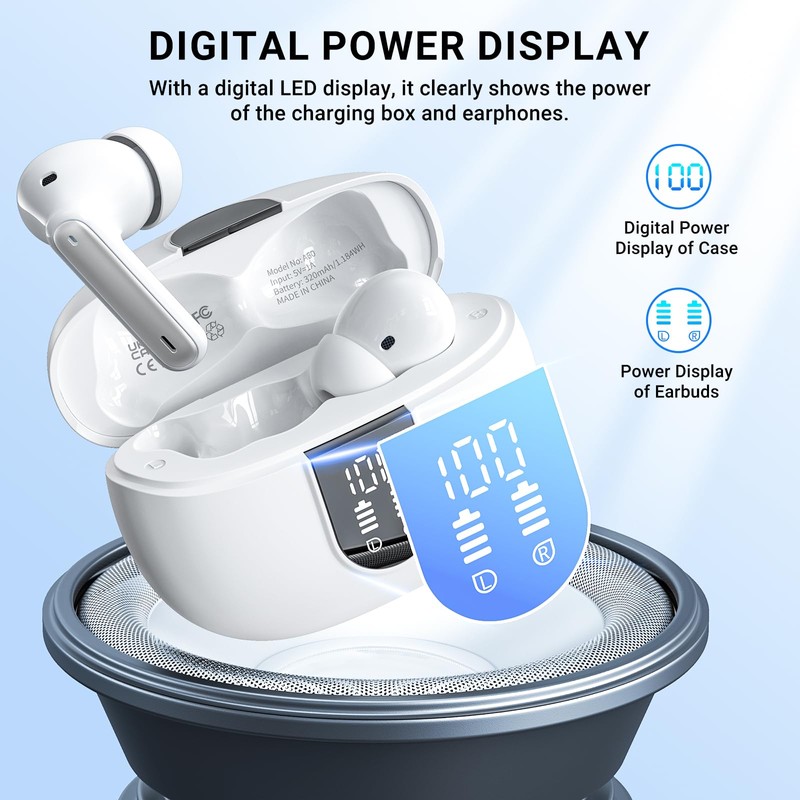 Wireless Earbuds,Wireless Earphones Bluetooth 5.3 in Ear with 4 Mic
