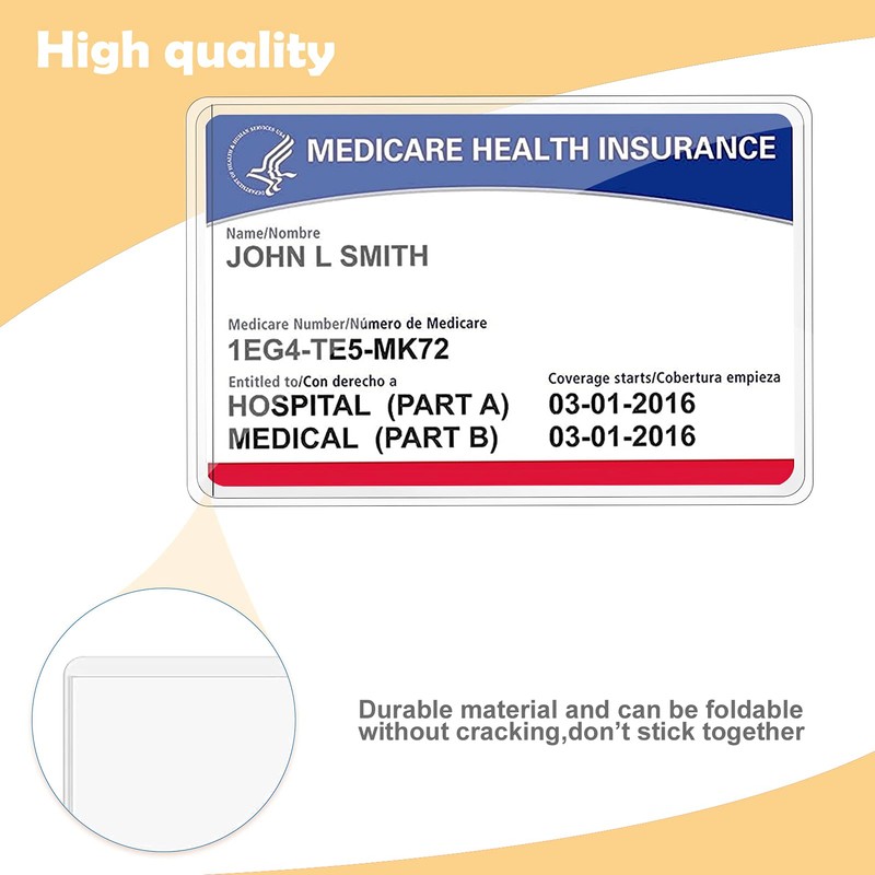 10 Pack New Medicare Card Holder Protector Sleeves，12Mil Clear PVC