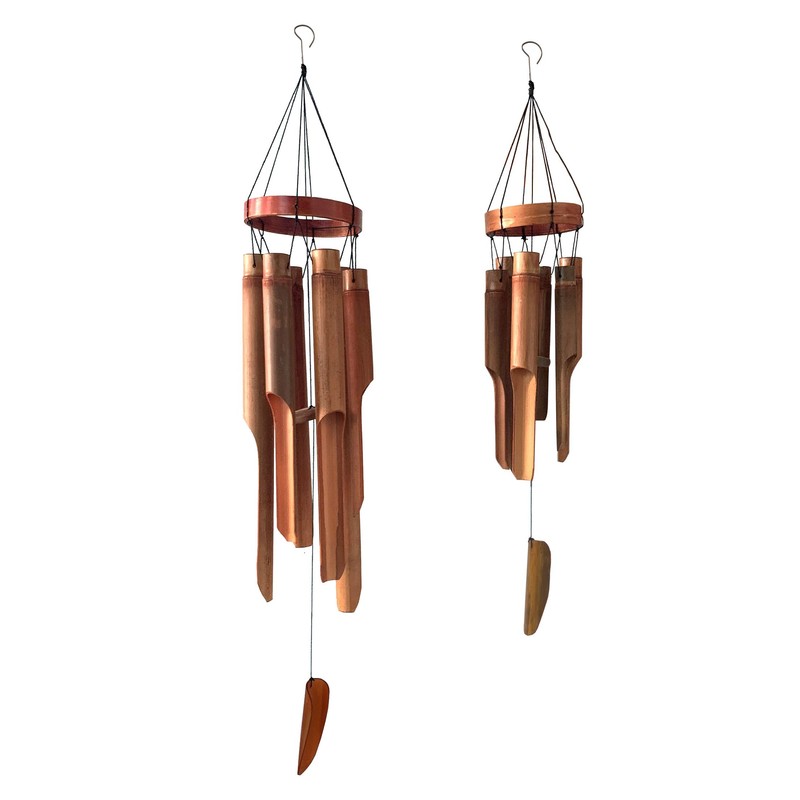 Ankinte Classic Bamboo Wind Chimes with Circle Top, Wood Wooden