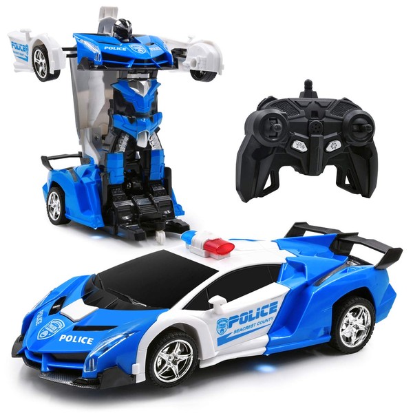 Remote Control Car,Transform Robot RC Car Age 3 4 5 6 7 8-12 Years Old for Kids, Deformation Car Model Toy Gift for Children,One Button Transformation & Realistic Engine Sounds