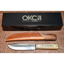 OLD HICKORY MADE IN USA WOOD FIXED BLADE HUNTING SKINNING BUTCHER KNIFE ONTARIO