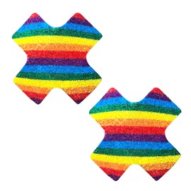 Neva Nude Orlando Pride X Reusable Multicolor Bright Silicone Burlesque Nipple Pasties