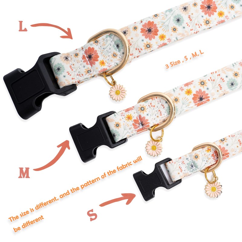 Faygarsle Faygarsle Cotton Designer Dogs Collar Cute Flower Dog Collars