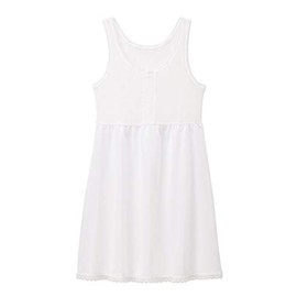 Wacoal Kids Junior CSX570 Refreshing Laboratory Girls' Slip, Organic Cotton Premium Blend, Sweat Absorbent, Quick-Drying, Antibacterial and Odor Resistant, white