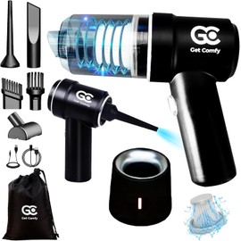 Get Comfy Handheld Car Vacuum Cleaner Cordless - Mini Portable Wirless Vacuum Cleaner, rechargeable, and super powerful with 9000PA suction & 120W High Power.