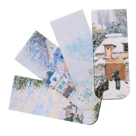 KICHOUSE 4pcs Magnetic Bookmarks Set Scenery Book Marks Book Markers for Reading Magnetic Page Clips Delicate Decorative Bookmarks for Women