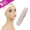 6 PACK!! No-Slip Comfort Adjustable Wig Grip Velvet Band (Beige)