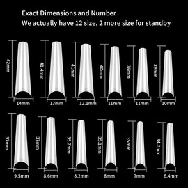 woshilaoDS Pack of 240 Natural Artificial Nails, Extra Long False Nail Tips, Full Cover Press On Nails, Ballerina Nail Tips, French Nail Tips, Full Cover for Manicure Salon DIY