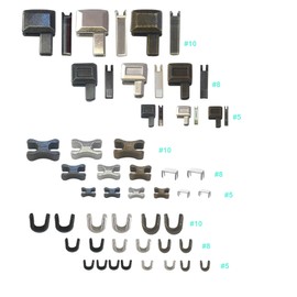 cpqakb 52 Pcs Zipper Repair Kit - Metal Head Sliders ，Retainer ，Insertion Pin (3 Colors， 3 Sizes) - Fix Top Stop Plug, Repairs Bottom Stopper, Zippers Repair Replacement (Size 10/8/5)