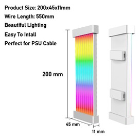 PC RGB Light Panel for PSU Cables PC RGB GPU Cable, CL200 5V 3Pin ARGB Sync PC Cables, Pefect for 6Pin 8Pin 12Pin 16Pin 24Pin PSU RGB Cable Extensions, Colorful for PC Case