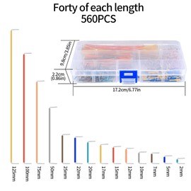 Breadboard Jumper Cable Kit, Breadboard Jumper Cable Kit, Breadboard Breadboard Breadboards Wire Jumper Wires Assortment Set for Breadboard Electronics, 14 Different Lengths
