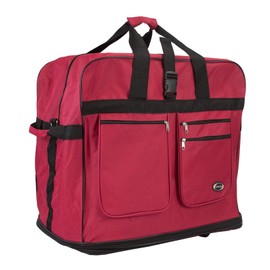 New York XPress 30" 36" 40" Rolling Wheeled Duffel Bag Spinner Luggage Expandable (Red, 40")