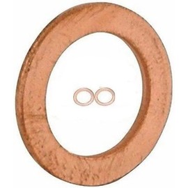 10/pk 3/8" or 10 mm ID - COPPER CRUSH WASHERS for M10 Metric or Banjo Bolt