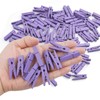 BronaGrand 100pcs Mini Purple Wooden Utility Paper Clips and Clothespins