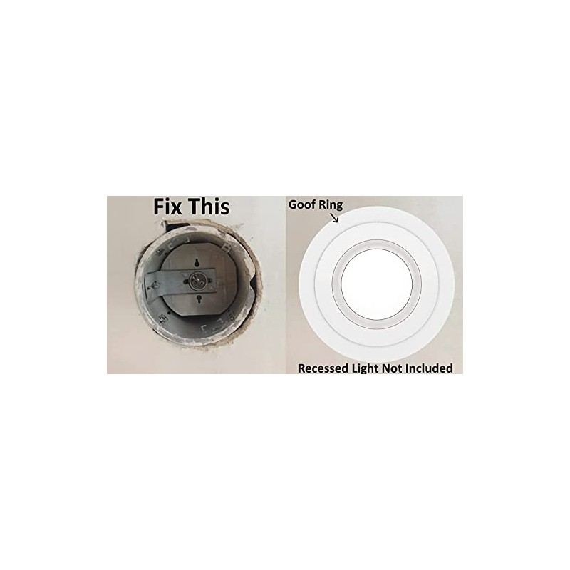 6 Pack Gloss White Goof Trim Ring for 6" Inch