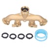 4 Way Connector, Hose Splitter Brass for Lawn Irrigation for