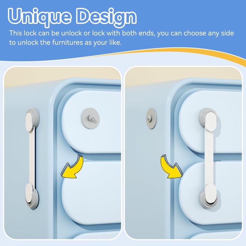 SAFELON 6 PCS Child Safety Locks, Cupboards Straps Locks, Baby
