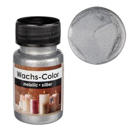 Ideen mit Herz Wax Colour | Metallic | Ideal for Painting Candles | 50 ml (Silver)