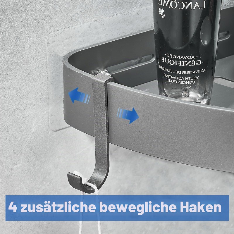 FIISAYL Shower Shelf No Drilling Shower Shelf Corner Bathroom Organiser