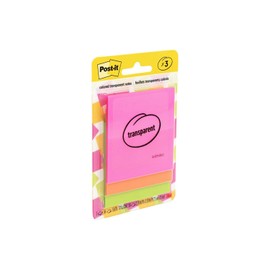 Post-it Transparent Notes Notes, 2.8-inch x 2.8-inch, Assorted Collection, 30 Sheet/Pad, 3 Pads/Pack (600-3COL)