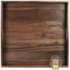 MAGIGO 22 x 22 Inches Large Square Black Walnut Wood