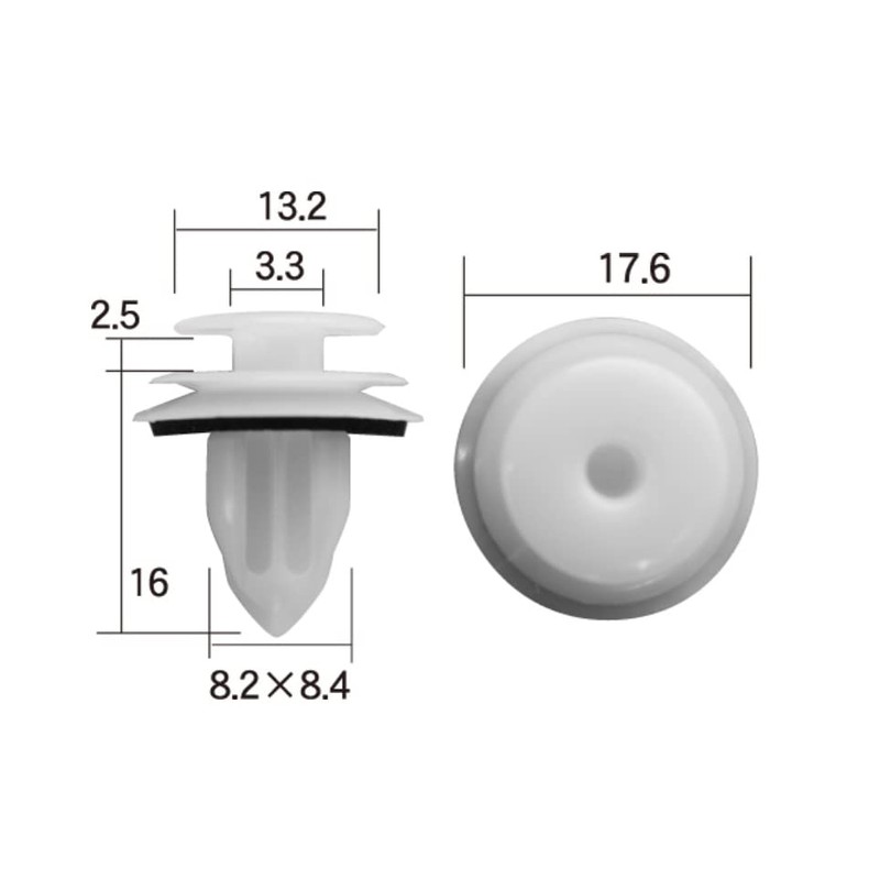 Boston BC5327 Auto Parts Trim Clips, White, 10 per Bag