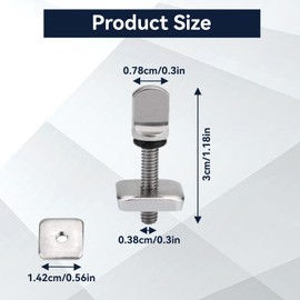 4pcs Surfboards Fin Screw, 316 Stainless Steel Sup Fin Screws for Surfboard Tail Fin Bolt Kit Fin Plate Replacement Accessories for Long Board, Inflatable SUP, Paddle Boards