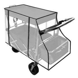 QWORK® Universal Handcart Rain Cover Transparent Rain Cover with Zip Handcart Accessories