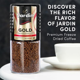 Gold Freeze Dried Coffee by Jardin- Organic Instant Coffee Blend with Creamy Vanilla Ice Cream Flavor – Healthy Coffee Ideal for Any Time of Day - 95g